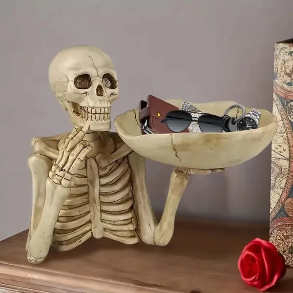 Halloween skeleton serving tray and candy dish