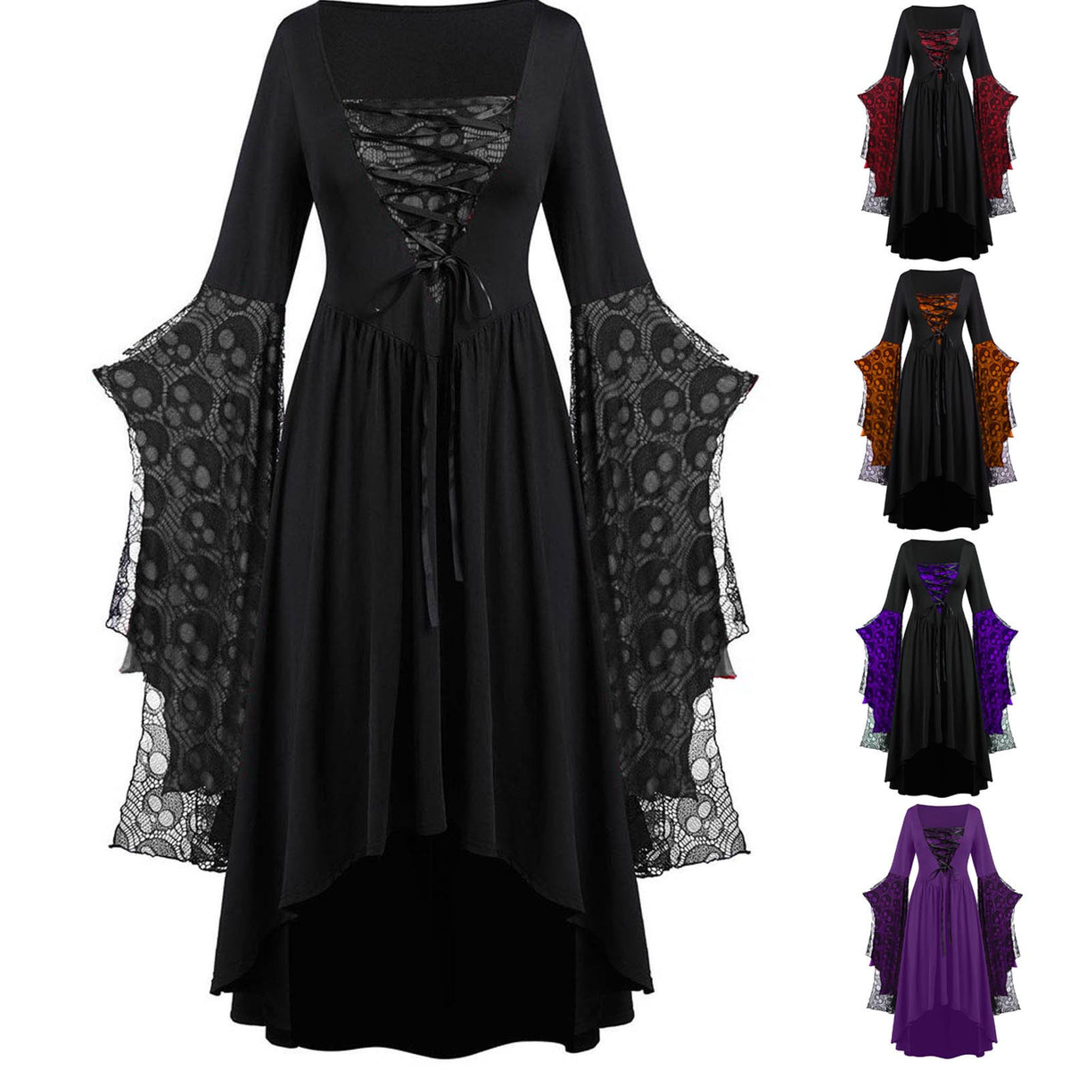 Women's lace strap square neck dress