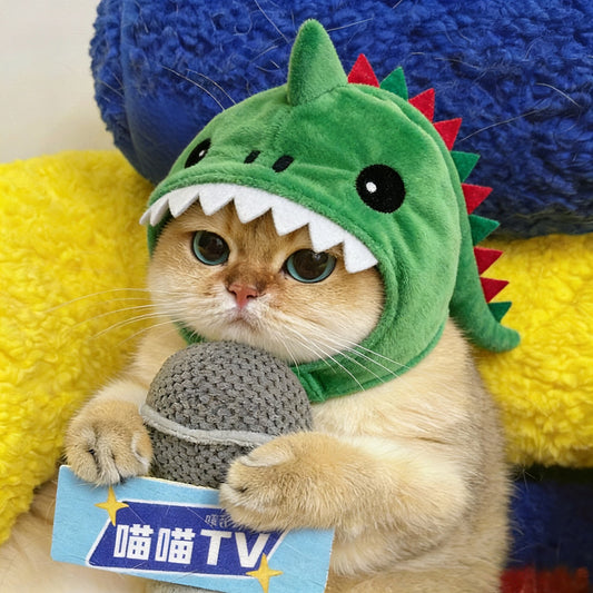 Dinosaur Halloween costume hat for cats and small dogs