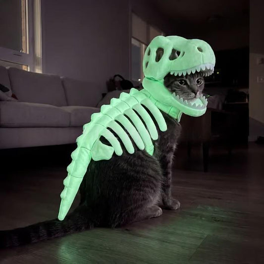 Dinosaur skeleton Halloween costume for dogs