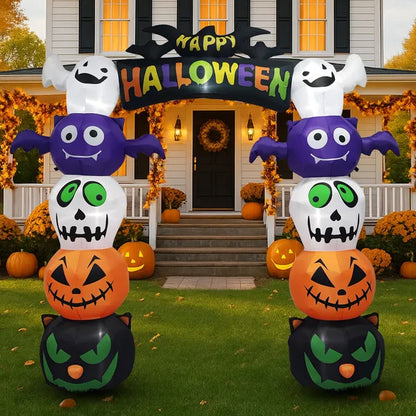 8.2 ft pumpkin archway Halloween inflatable with LED lights