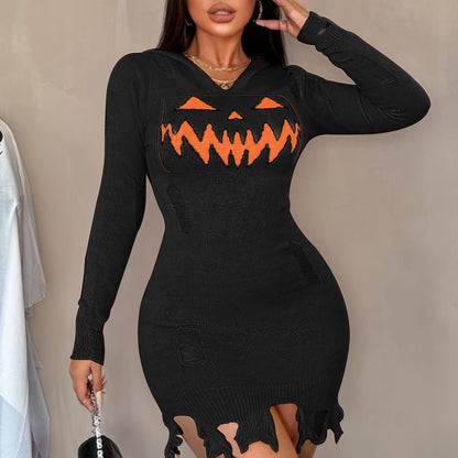 Women's hooded Halloween costume bodycon dress