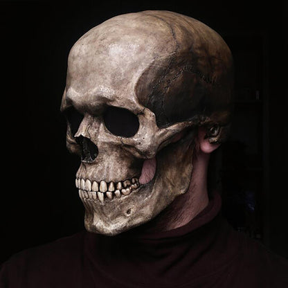 Halloween full head skull mask with movable jaw